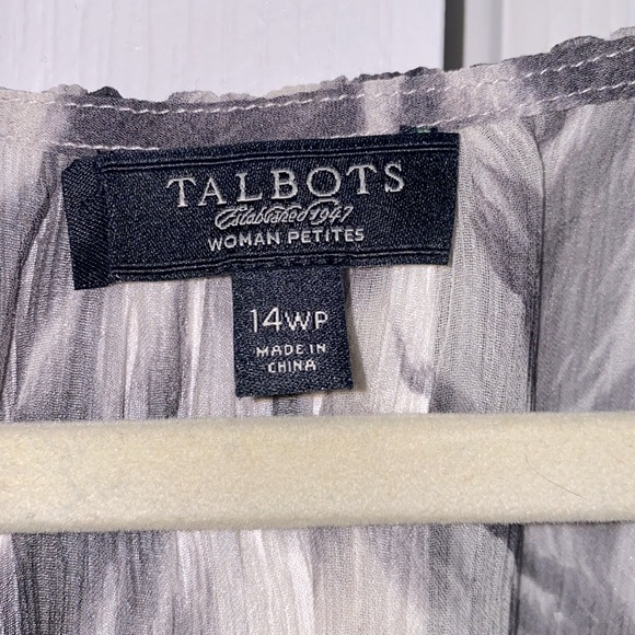 Talbots, 100% silk, semi-sheer shell, size 14WP, over a black camisole. - Picture 2 of 5